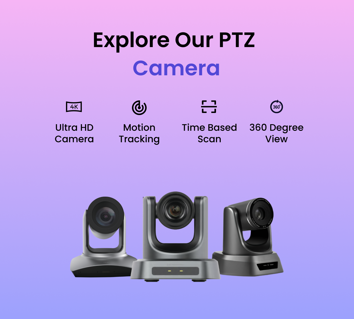 Banner featuring a variety of camera models for sale